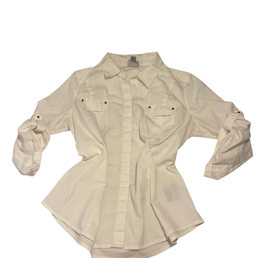 Stylish White Button-Up Shirt